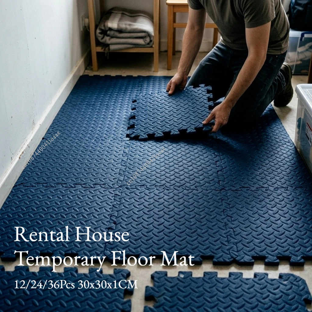 12/24/36Pcs Temporary Floor Mat - Rental Room Tatami Sleeping Mat Basic Carpet Rug Foam Interlocking Floor Decor Mat 30x30x1CM