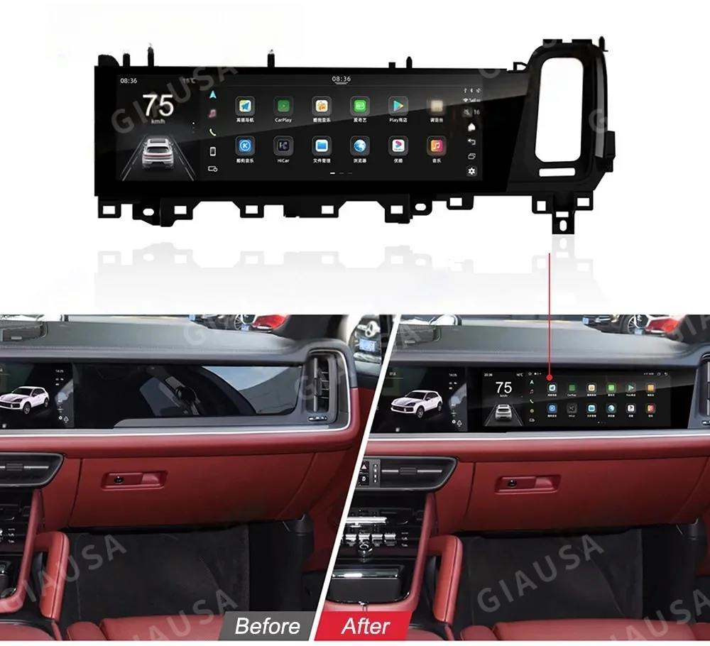 15 Inch Android Car Copilot Entertainment Screen For Cayenne 2024 Passenger Head Unit Monitor New Upgrade LHD RHD
