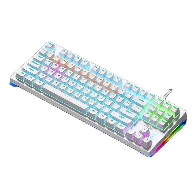 GK230 Wired Game Mechanical Keyboard 87 Keys Ergonomic Rgb Lighting Effect Backlight Gaming Mini Keyboard E-sports Office