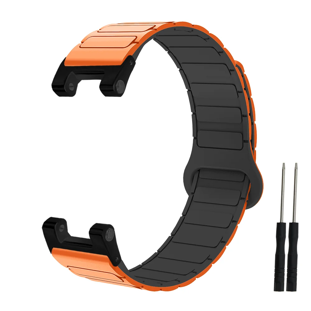 

22mm Magnetic Wristband For Amazfit Watch T-rex1/2/3 Armor Style Quick Release Lightweight Silicone Smart Watch Strap Unisex
