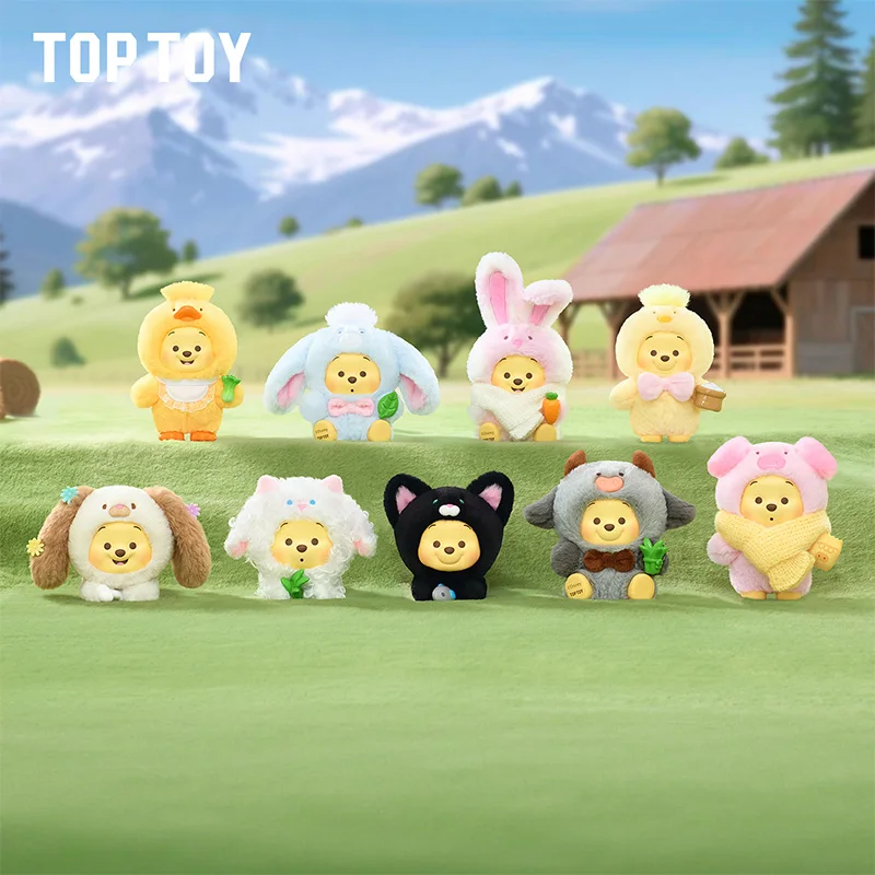 

TOPTOY Official Winnie The Pooh Happy Farm Series Vinyl Plush Blind Box Guess Bag Original Toys Doll Cute Anime Figure Ornaments