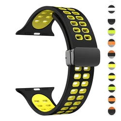 Strap For Apple Watch Band 45mm 44mm 49mm 41mm 40mm 42mm 38mm breathable Silicone Bracelet correa Series 9 8 7 3 6 5 SE 4 ultra