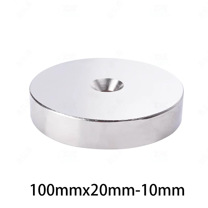 1PC 100x20-10mm Strong Neodymium Magnets with Hole 10mm Permanent Round Countersunk Neodymium Magnetic Magnet Disc