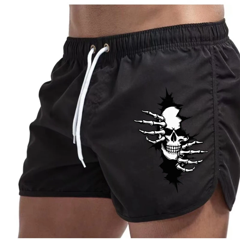 

2026 Latest Mens Horror Characters Skull Shorts Breathable Long Lining Quick-Dry Sports Swim Traje De BañO Hombre Beach Shorts