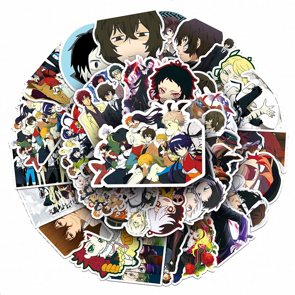 10/30/50pcs Bungo Stray Dogs Anime Graffiti Stickers Waterproof Cool DIY Phone Luggage Bike Cartoon Decoration Sticker Packs