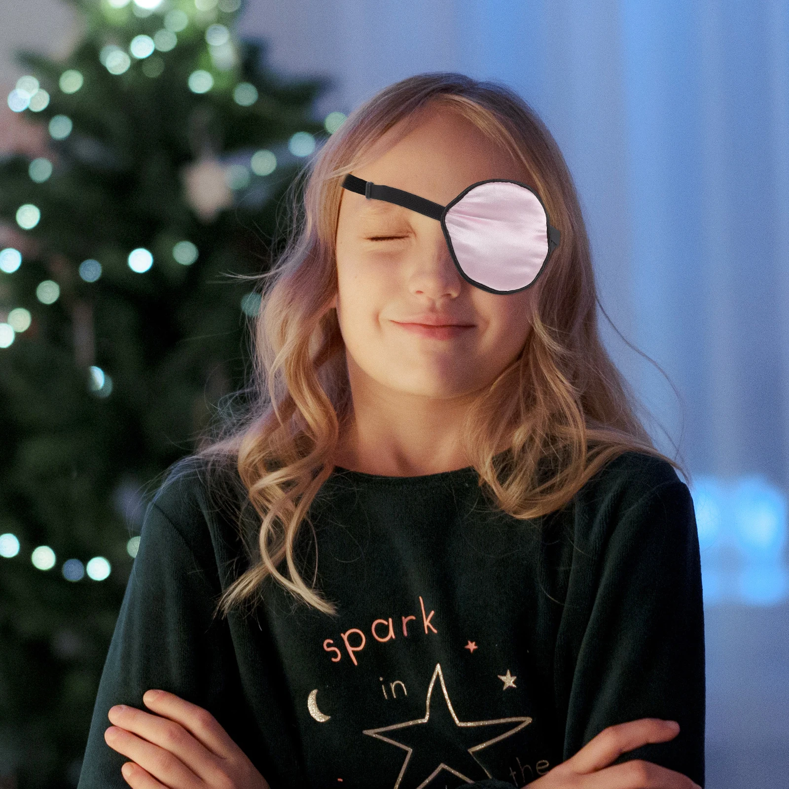 قطعتان من رقع الحرير قابلة لإعادة الاستخدام وخفيفة الوزن وغطاء حريري مريح لحول العين الكسولة للأطفال والكبار ومرن قابل للتعديل