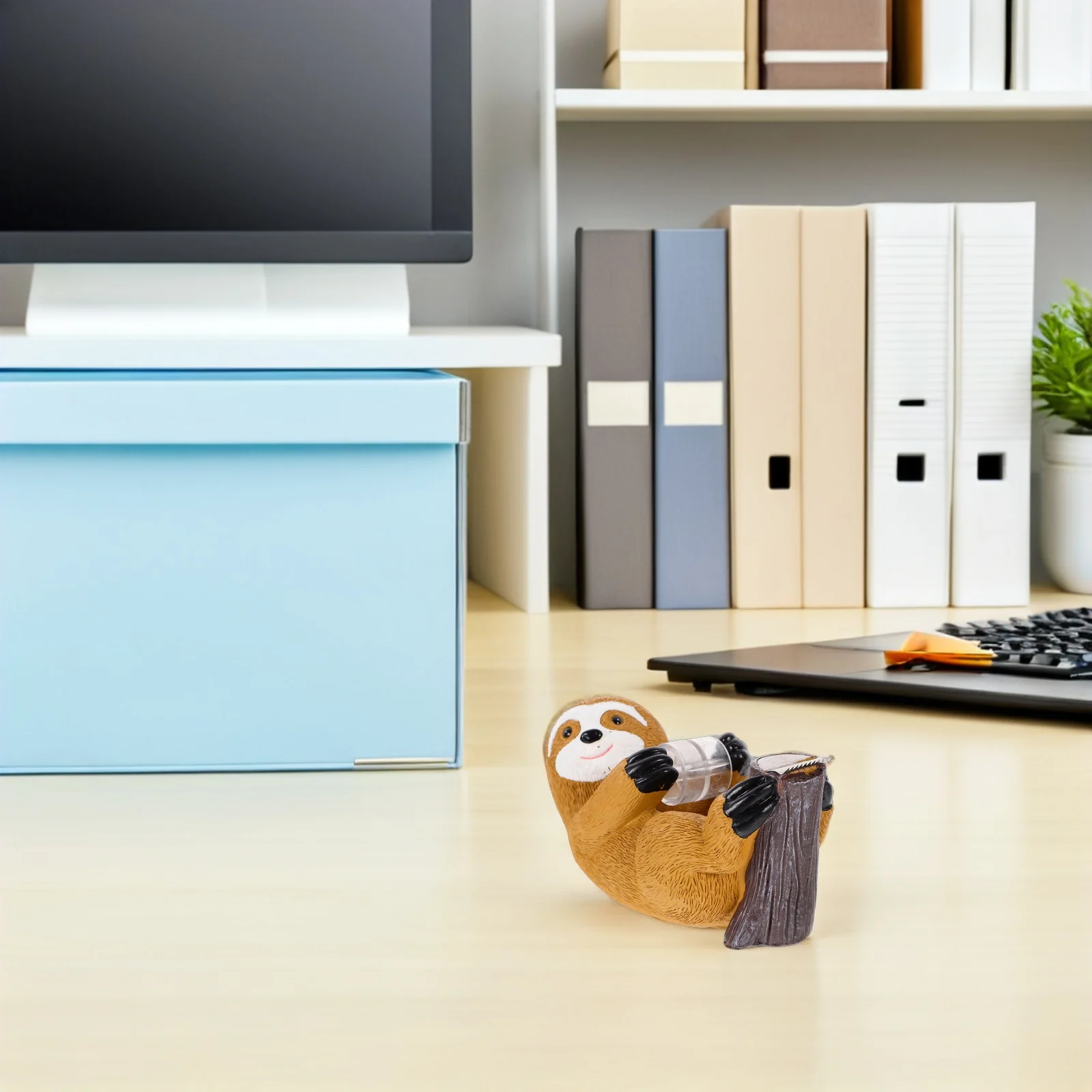 

2Set Cute Sloth Tape Holder for Desk Animal Modeling Tape Dispenser Clear Refillable Office Desktop Adhesive Supply Organizer