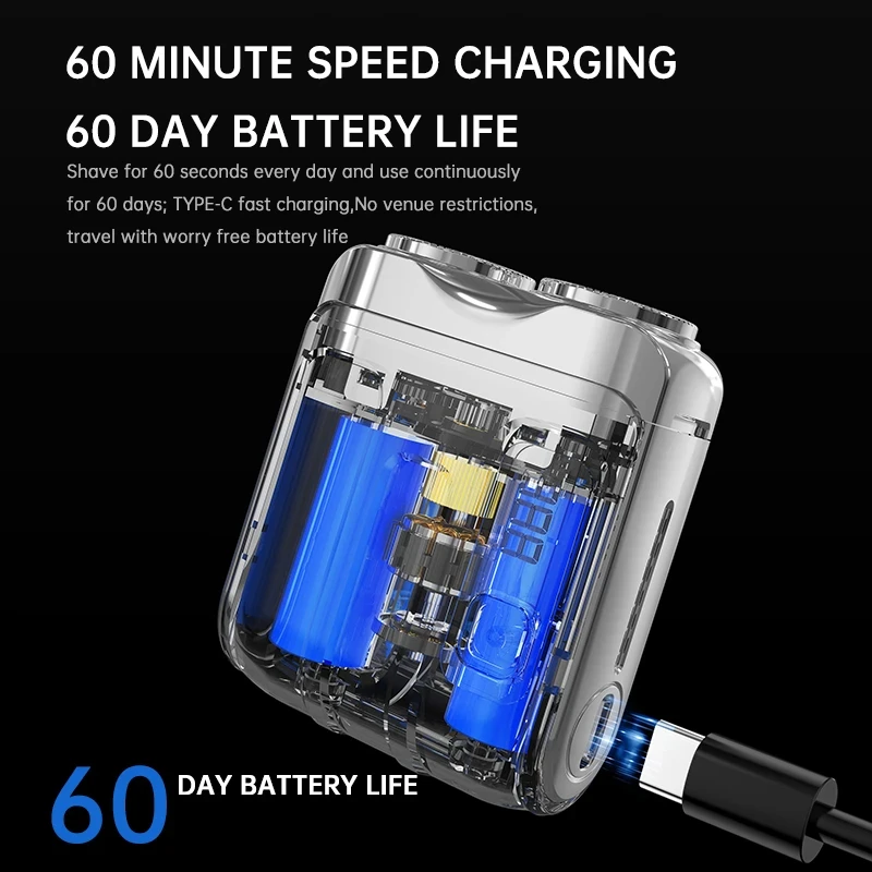 Xiaomi Mini Electric Shaver Intelligent Digital Display Washable Type-C Rechargeable Portable Wet Dry Travel Shaver For Face Leg