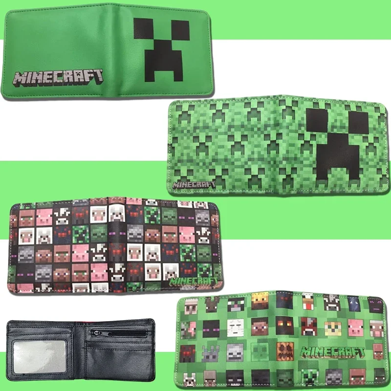 Game Minecraft Creeper Cartoon Pu Leather Wallet Anime Portable Women Coin Purse Credit Bank Card Holder Money Bag Cute Wallet