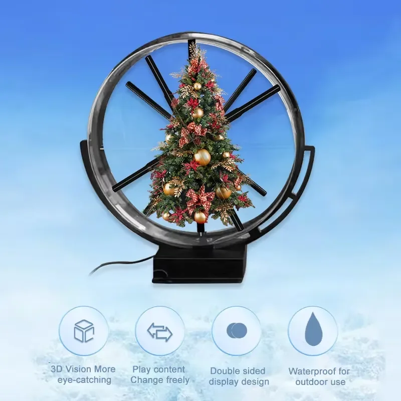 Dual Sided 3D Holographic Lamp Fan Indoor Hologram Projector 3D Image Advertising OEM Outdoor Hologram Projector