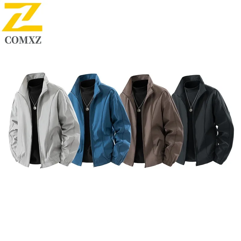 

COMXZ Мужская куртка с воротником-стойкой в американском стиле, новая мотоциклетная легкая осенняя ветровка премиум-дизайна для пешего туризма
