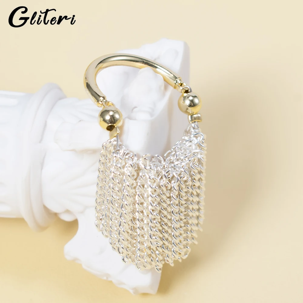 

GEITERI 2023 New INS Style Tassel Rings For Women Girls Gold Color U-Shape Adjustable Finger Ring Trendy Jewelry Party Gifts