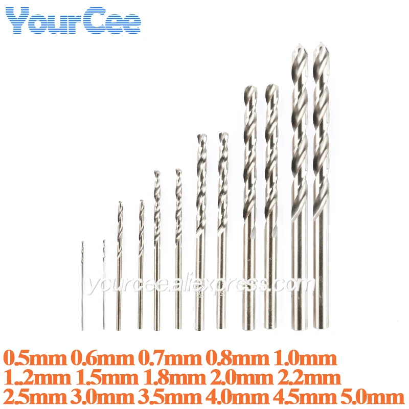 10pcs/2pcs 0.5mm-5mm Twist Drill Head Metal Drilling Straight Handle Stainless Steel Special Drill Bit For Cobalt-containing