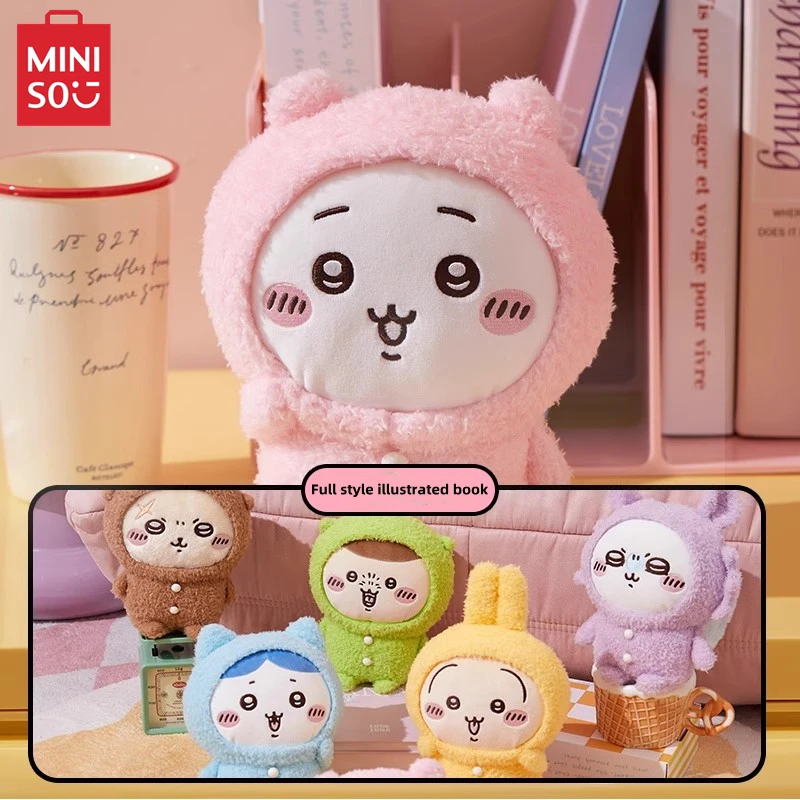 MINISO Chiikawa Pajamas Sitting Series Doll Usagi Rakko Soft Pillow Cute Children Sleeping Rag  Plush Toy Birthday Gift