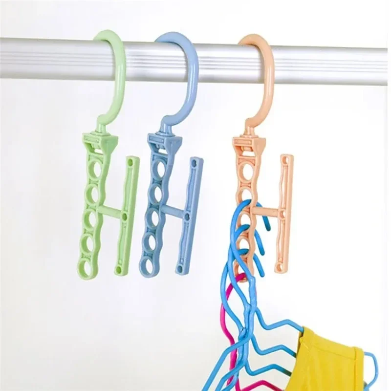 

5 Holes Rotary Hanger with Handle Closet Sorting Drying Hanger Useful Space Saver Wonder Clothes Organizer Bags Belts Ties Hook