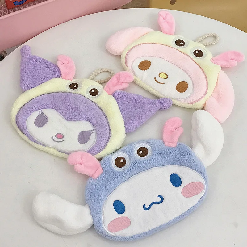 

Sanrio Kuromi Cartoon Hand Towel Cute Kitchen Towels Bathroom Hand Towel Cleanning Cloth Handkerchief Serviettes Hand Cloths