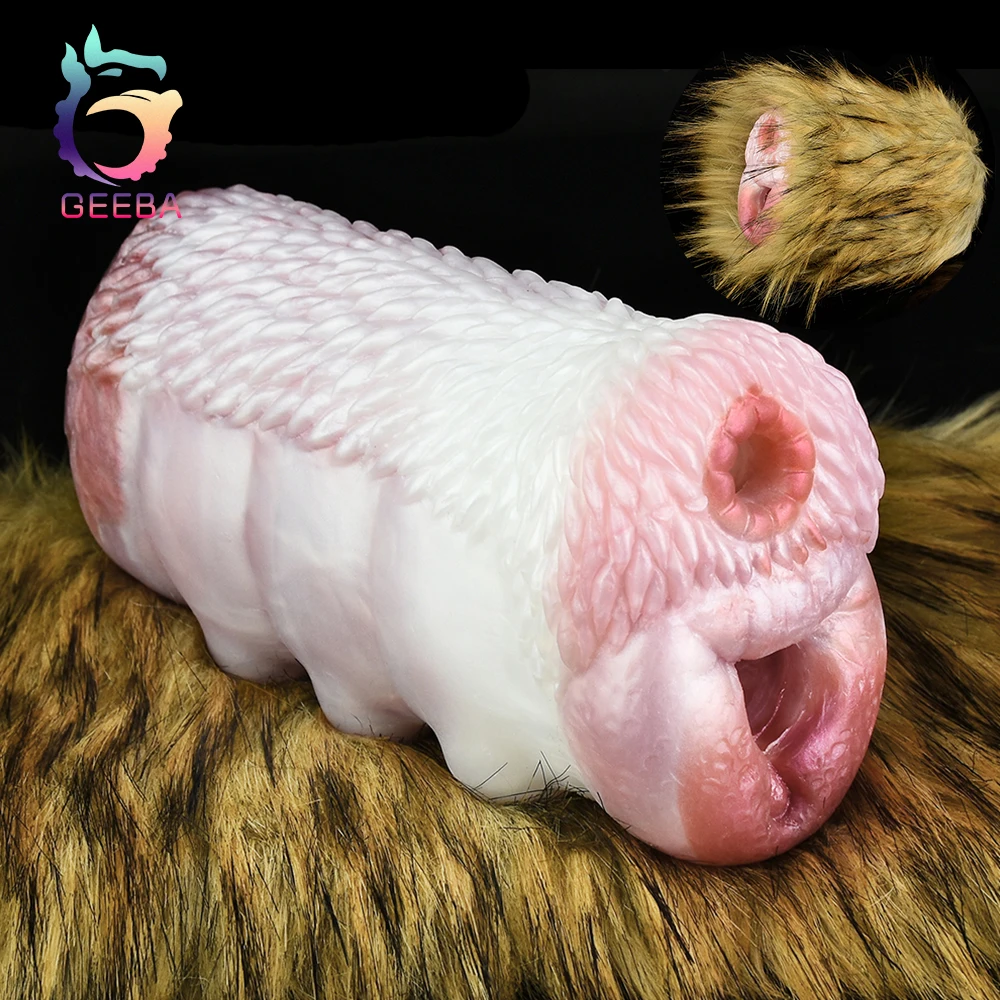 

GEEBA Soft Silicone Dual Channel Masturbator In Fur Furry Onahole Pocket Pussy Stroker Realistic Vaginal Adult Sex Toys For Men