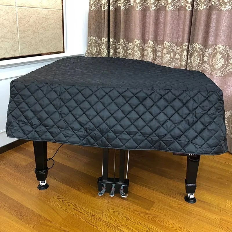 

Hooqu Custom Size Black Thick Quilting Seam Waterproof Protective Grand Piano Dust Cover Fits C3