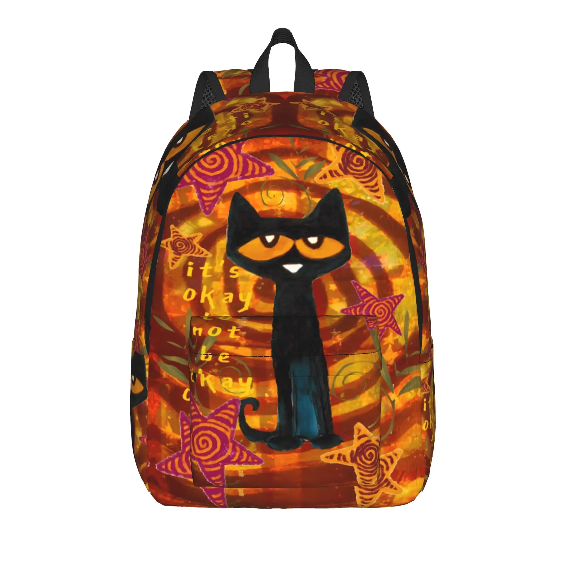 Pete The Cat I Love My White Shoes Cool Backpack  Cycling Backpacks Men Custom Pattern High School Bags Style Rucksack