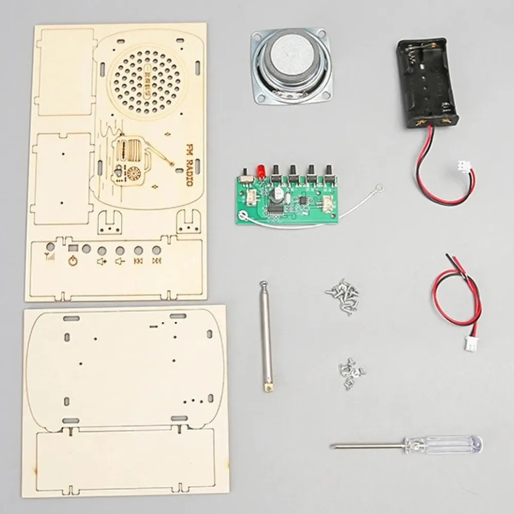 

Wooden Radio Model Kit DIY Craft Mechanical Assembly Interactive Building Hands-On Learning Wood Radio Material Set