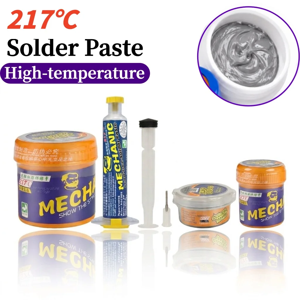 MECHANIC 217℃ Lead-Free Solder Paste High Temperature Flux Welding Tin Paste for BGA IC CPU SMD PCB Board Electronic Repair