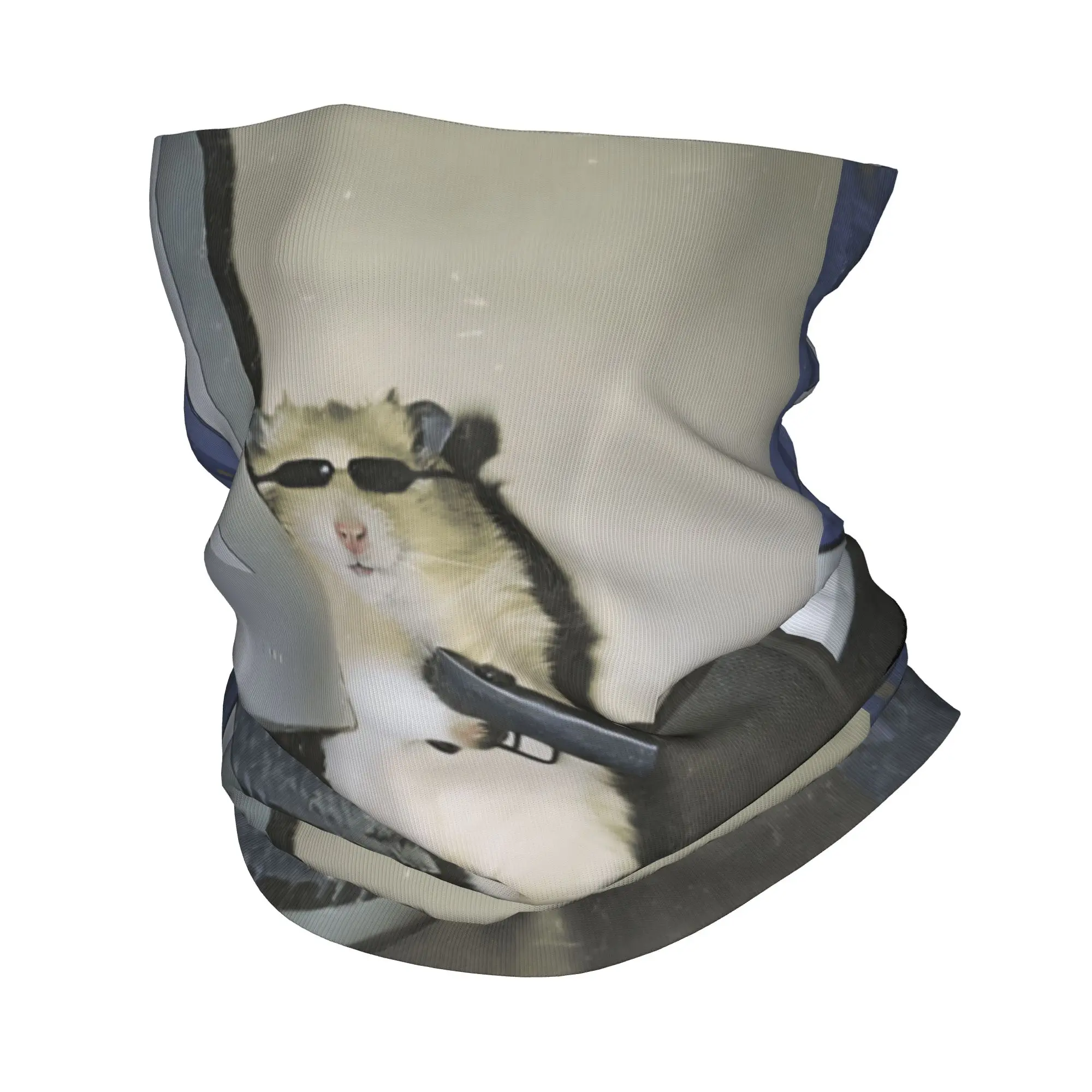 Cyber Hamster Funny Animal Meme Bandana Neck Gaiter Balaclavas Wrap Scarf Printed Cringe Headwear Multi-use Men Women Adult