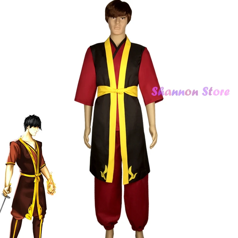 

Avatar Zuko Cosplay Top Pants Belt Costume Adult Man Male Fantasia Roleplay Outfits Halloween Carnival Diaguise Suit