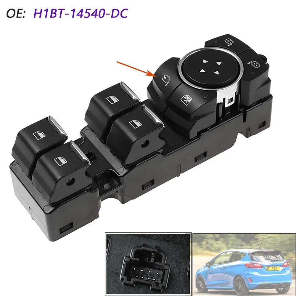 

Электрический главный переключатель управления стеклоподъемником, кнопка стеклоподъемника для Ford Focus 2019 2020 2021 2022 H1BT-14540-DD H1BT-14540-DC