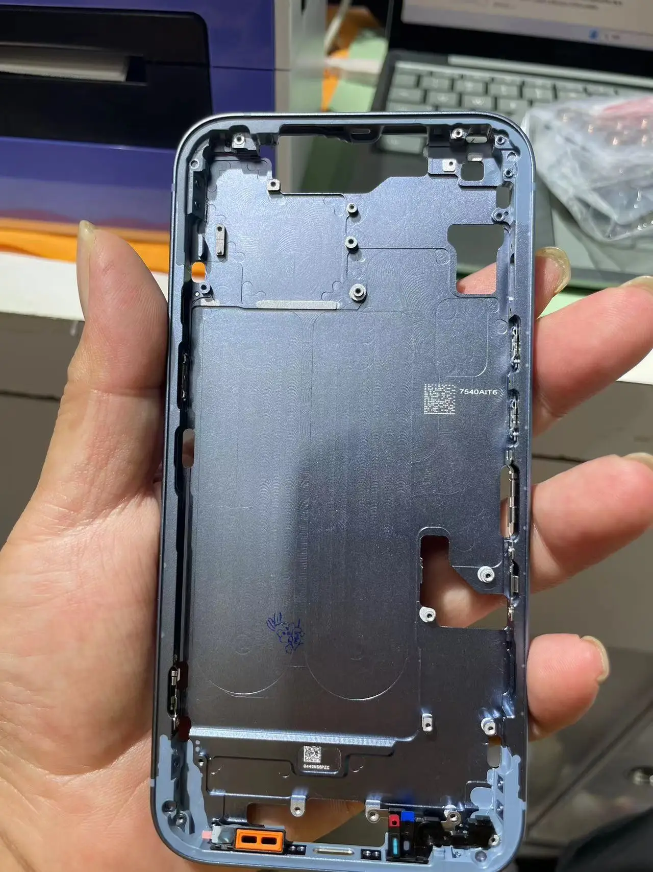 Whole sale 14 frame with button and sim tray,not include back glass,with mesh