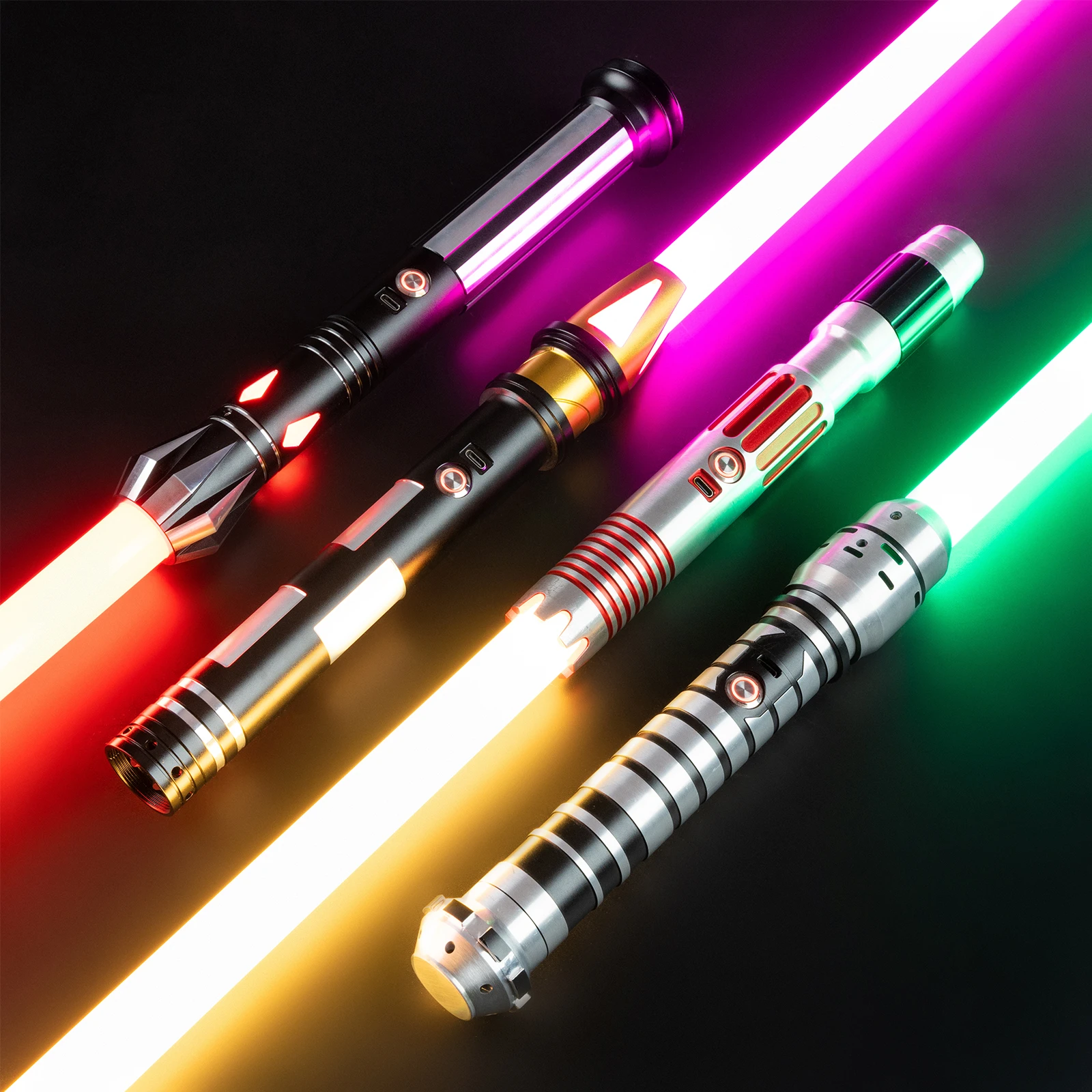 DamienSaber Xeno3.0 Pixel Lightsaber Heavy Dueling Light Saber FOC Force Metal Hilt Smooth Swing Laser Sword with 34 Sound Fonts