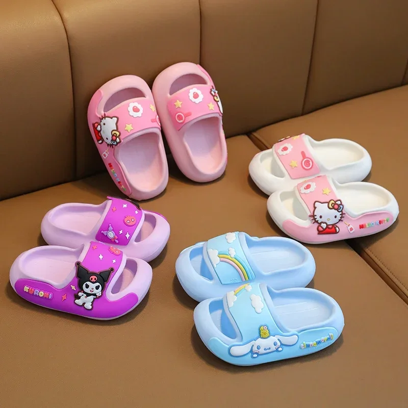 Sanrio Summer children Fahion Cartoon Anime pantofole ragazzi e ragazze antiscivolo con suola spessa scarpe da casa carine sandali da banco