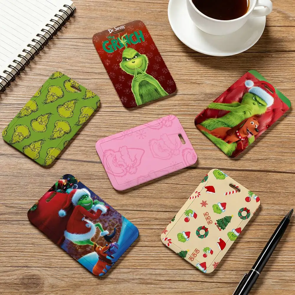 

Мультяшный держатель для карт «Гринч», чехол для удостоверения сотрудника, бейдж с ланъярдом, держатель для рабочего пропуска, именной бейдж, футляр для карт