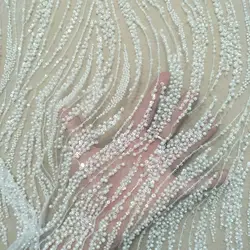 bridal fashion wedding beading dress lace fabric 130cm width sequins fabric sell by yard