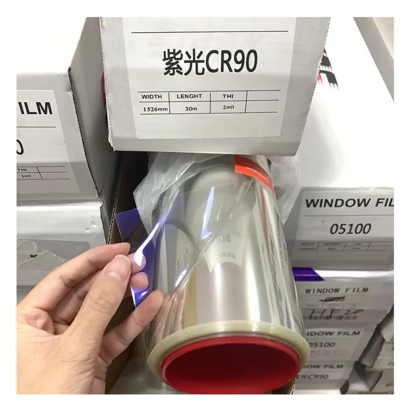 고품질 CR90 Vlt 85% 블루 컬러 자동차 창문 필름 롤 1.52*30m 카멜레온 윈도우 틴트 필름