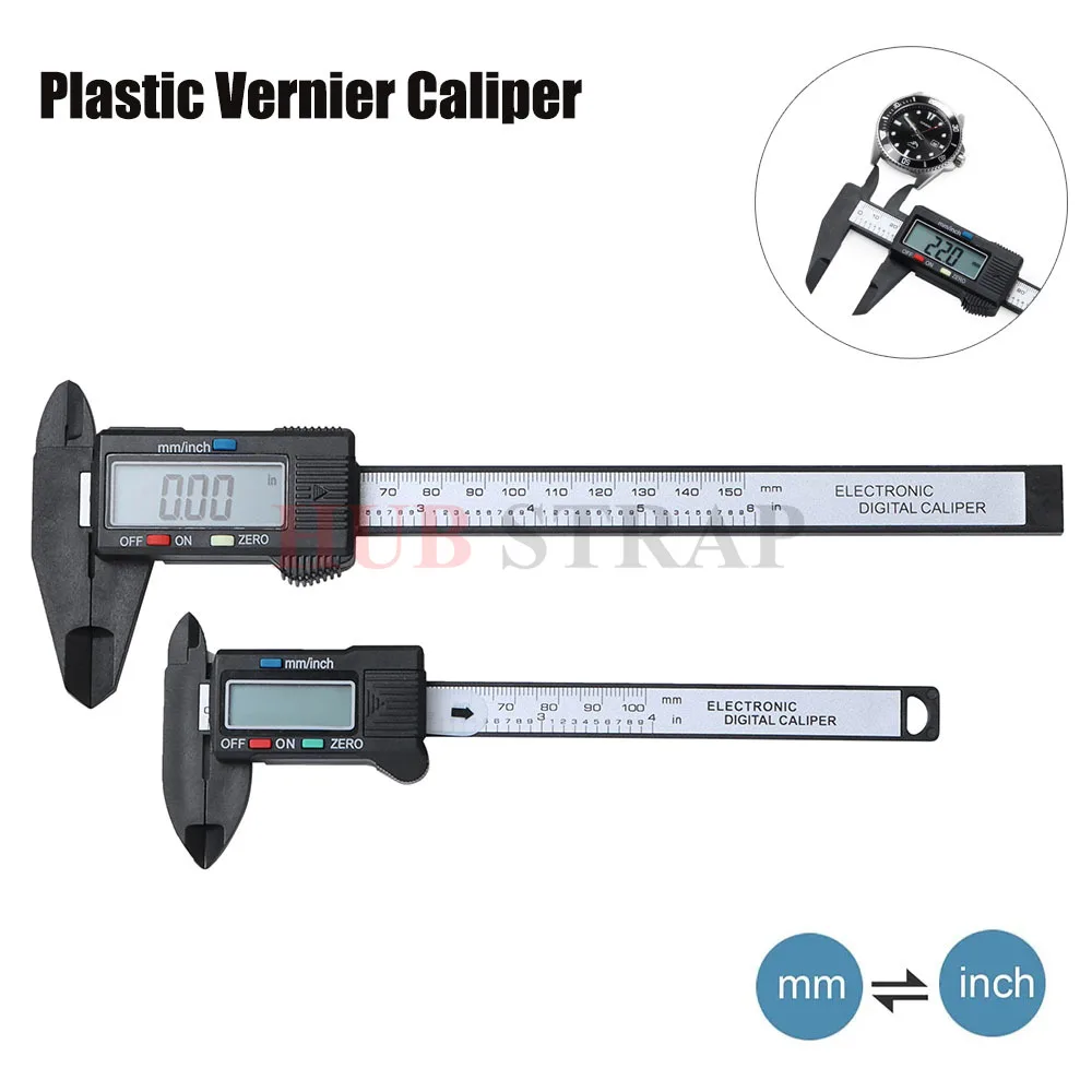 150mm 100mm Electronic Digital Caliper Carbon Fiber Dial Vernier Caliper Gauge Micrometer Watch Measuring Tool Digital Ruler