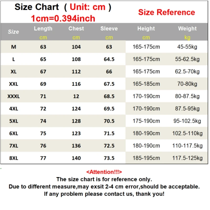 Plus Size 8xl 7xl Men\'s Lightweight Padded Jackets Warm Hooded Zip-Up Parka Black Red Yellow Blue 2023 New Coat Male Outerwear