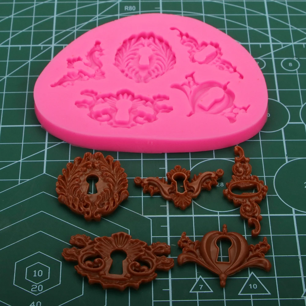 Antique Key /Lock/ Baroque Key Steampunk Gears Silicone Mold / Machine Gears Fondant Mold / Resin / Cake Decorating / Candy Mold