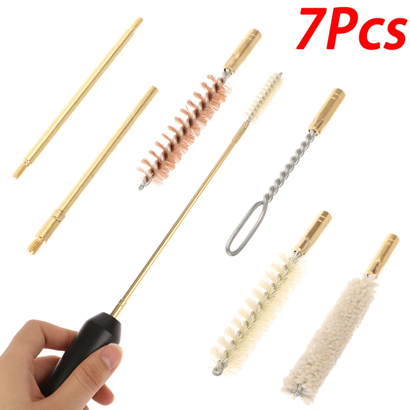 7Pcs/Set For Pistols Cal.38/357/9MM Outdoor Gun Cleaning Tools Hand Gun Rod Brush Pocket Size Pistol Cleaning Kit