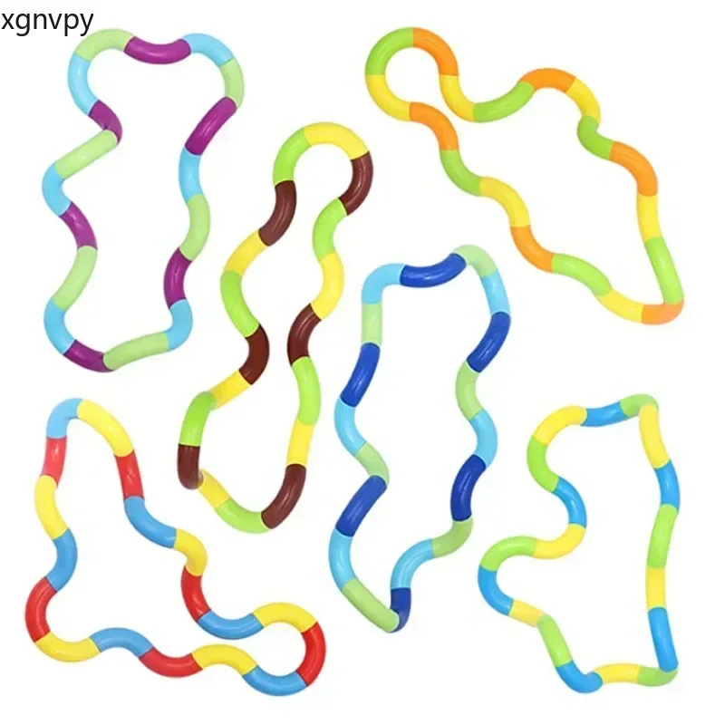 لعبة التململ الملتوية بحبل التشابك ، دائرة قوس قزح ، علاج التوحد الحسي ، لعبة مضادة للإجهاد للأطفال ، مقاومة للإجهاد