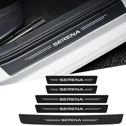 Carbon Fiber Car Door Sill Threshold Anti Protective Sticker Decals For Nissan Serena Auto Rear Trunk Bumper Anti Scratch Strips