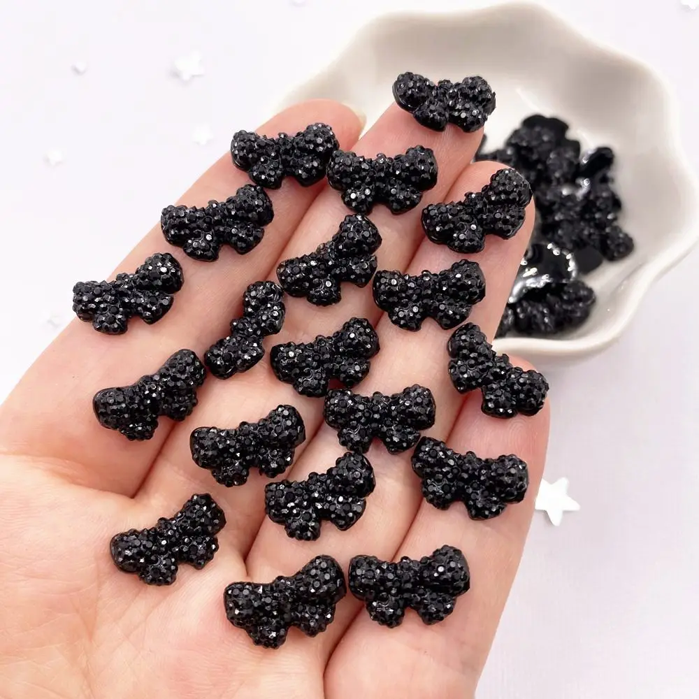 100 pièces de strass papillon noir en résine 8x14mm, gemmes à dos plat, ornements de mariage pour Scrapbook, artisanat à appliquer, bricolage SD737