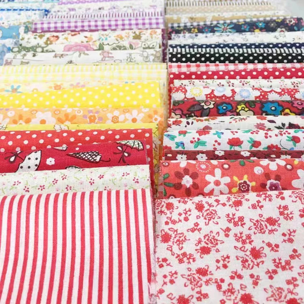 7 pezzi fatti a mano fai da te tutto il tessuto patchwork di cotone, tessuto di puro cotone, tessuto stampato, vestito per abbigliamento per