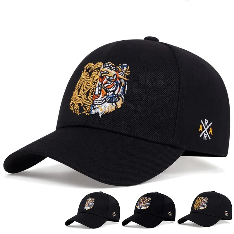 Unisex Animal Tiger Embroidery Baseball Caps Spring and Summer Outdoor Adjustable Casual Hats Sunscreen Hat