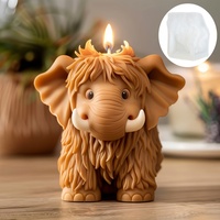 3D Cute Mammoth Candle Silicone Mold Elephant Shape Resin Mold Cute Elephant Gypsum Mould New Year Christmas Gift Craft Molds