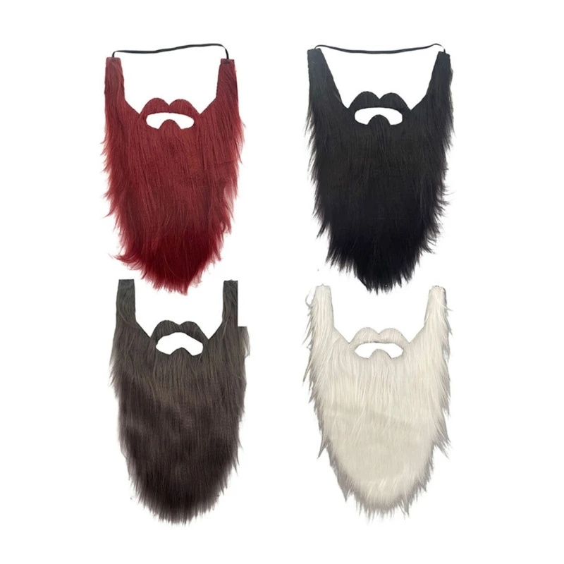 Fake Beards Costume Beard Old Man Mustache Costume Halloween Funny Beard Hair Accessories for Cosplay Party DXAA