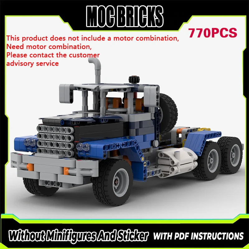 

City Car Model MOC Building Bricks Blue Heavy-Duty Semi Truck Modular Technology Gifts Holiday Assemble Children Toys Suit