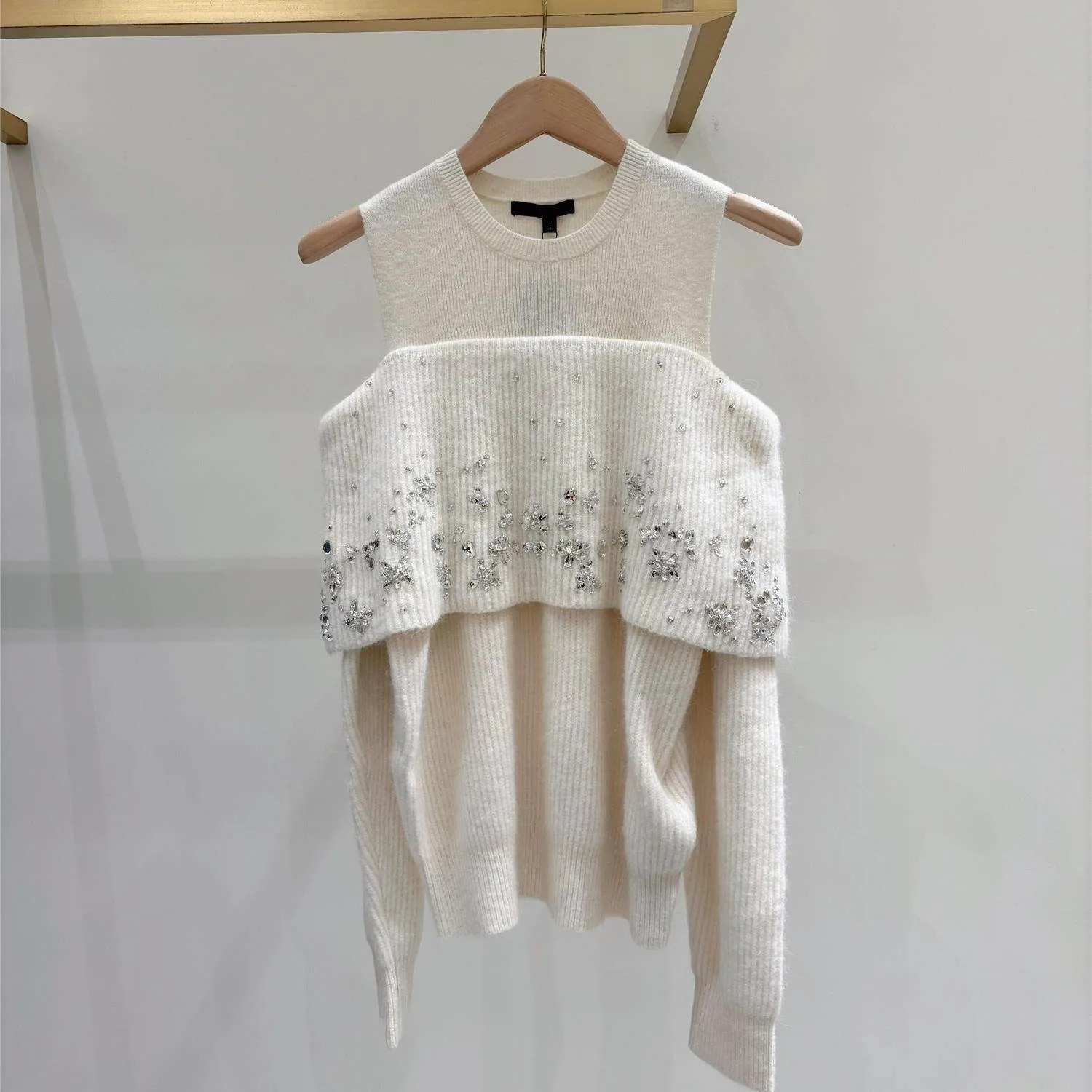 

M домашний осенне-зимний вязаный свитер с ромбовидным декором, круглый вязаный свитер с колючками, искусственный двухсекционный французский свитер для поездок на работу, подходит