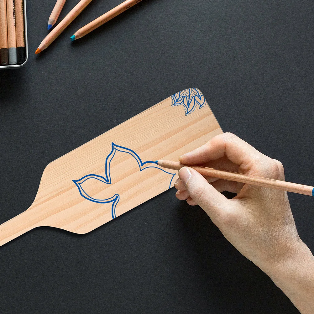 

2Pcs Decorative Unfinished Paddle Handicraft Accessory Art Craft Home Decor Wooden Unfinished Paddle Decorative Hanging Ornament