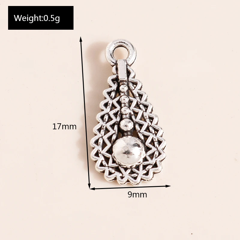 Leslie 50 Stück 17 x 9 mm antik versilbert Tropfen-Charms für Schmuckherstellung, Frauen, Wassertropfen-Anhänger, Halskette, DIY-Ergebnisse – Detail 6