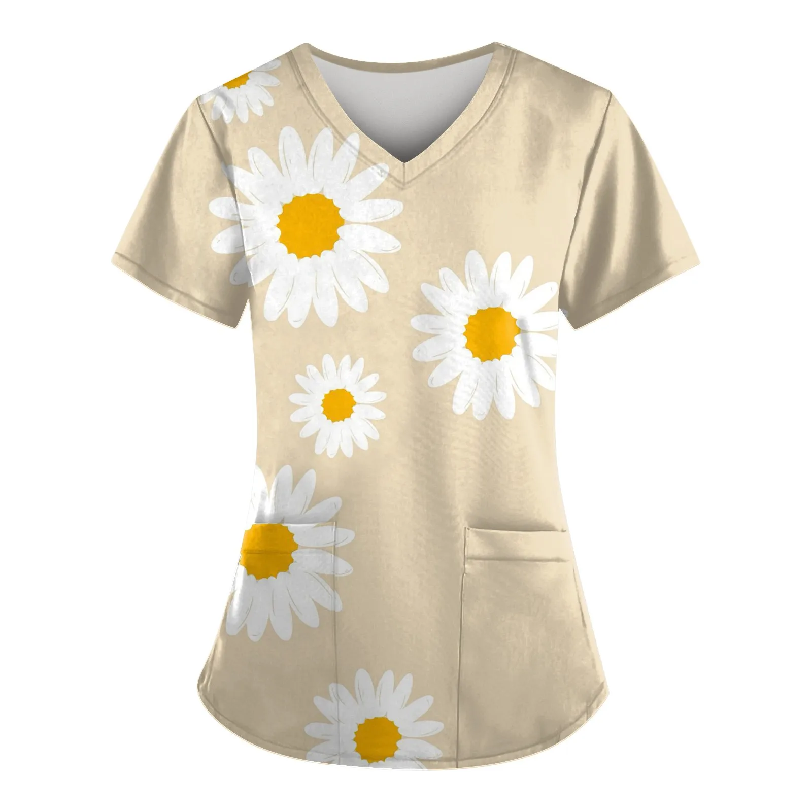 2024 Frauen Arzt Krankenschwester Uniform Cartoon Tier 3d Druck Tasche V-ausschnitt Pflege Scrubs Tops Arbeitskleidung T-shirt Overalls Uniformen